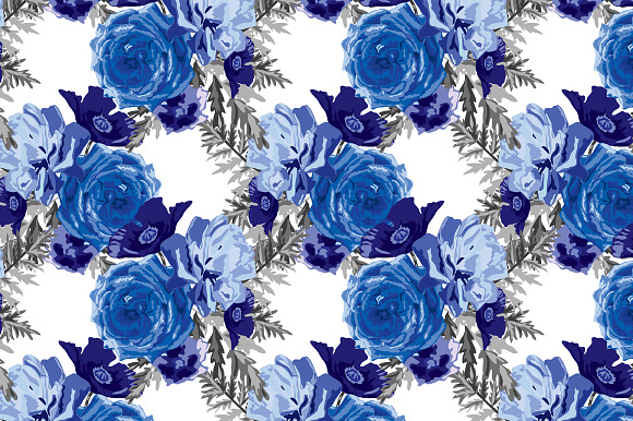 Blue Roses Floral Cards in Postcard Templates - product preview 1
