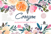 Corazon - Watercolor Floral Set