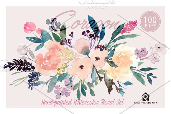 Corazon - Watercolor Floral Set in Illustrations - product preview 2