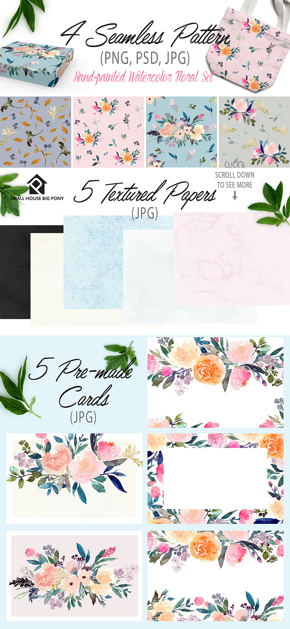 Corazon - Watercolor Floral Set in Illustrations - product preview 11