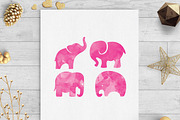 baby elephant watercolor clip art
