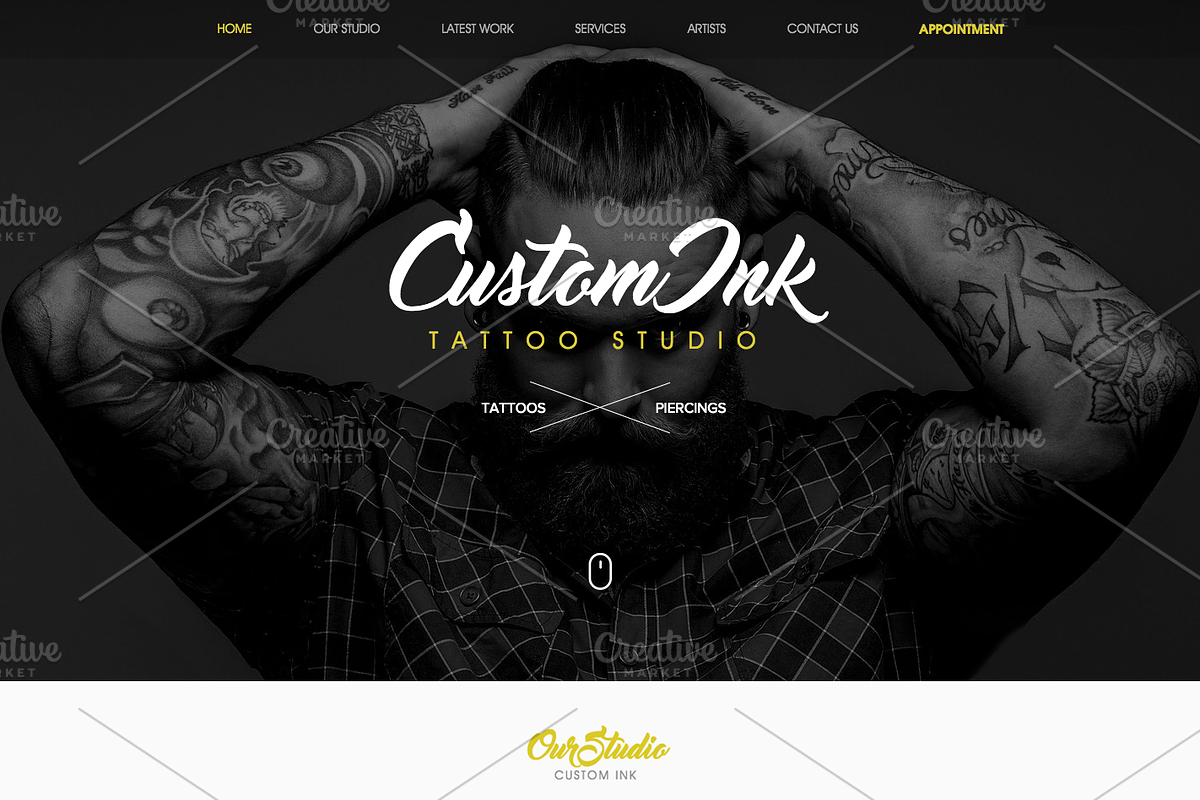Tattoo Studio Website Template in Website Templates - product preview 8