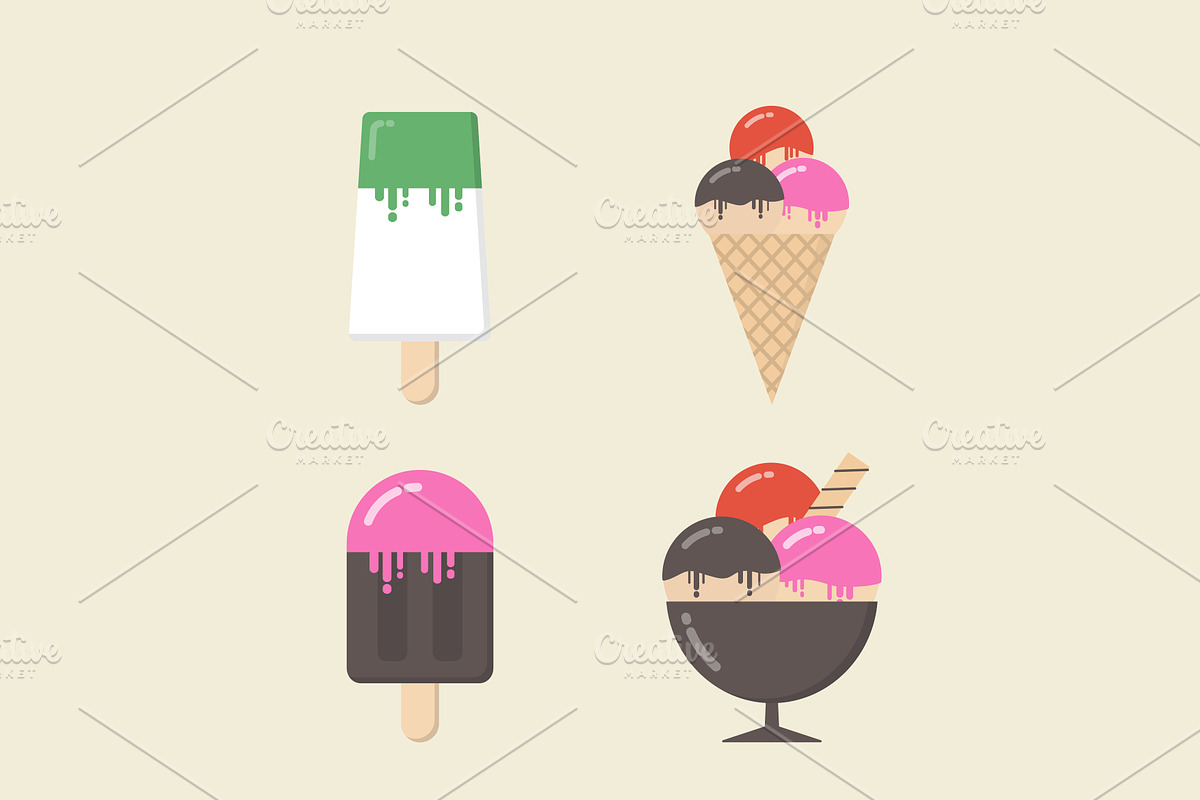 retro ice cream in Graphics - product preview 8