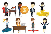 Vector set of business characters.