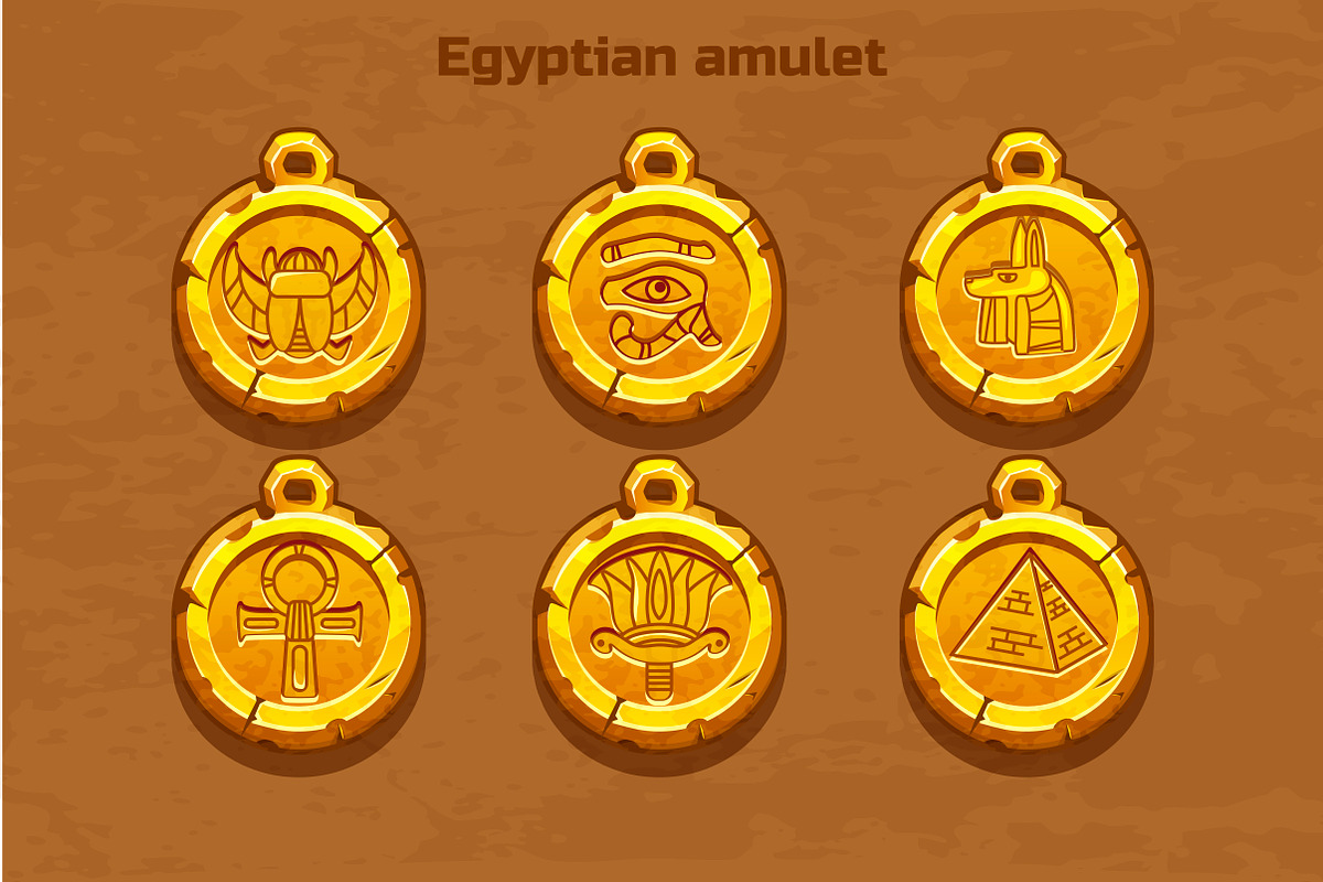 Set egyptian icons and textures in Web Elements - product preview 8