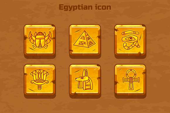 Set egyptian icons and textures in Web Elements - product preview 1