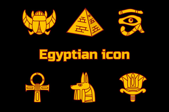 Set egyptian icons and textures in Web Elements - product preview 2