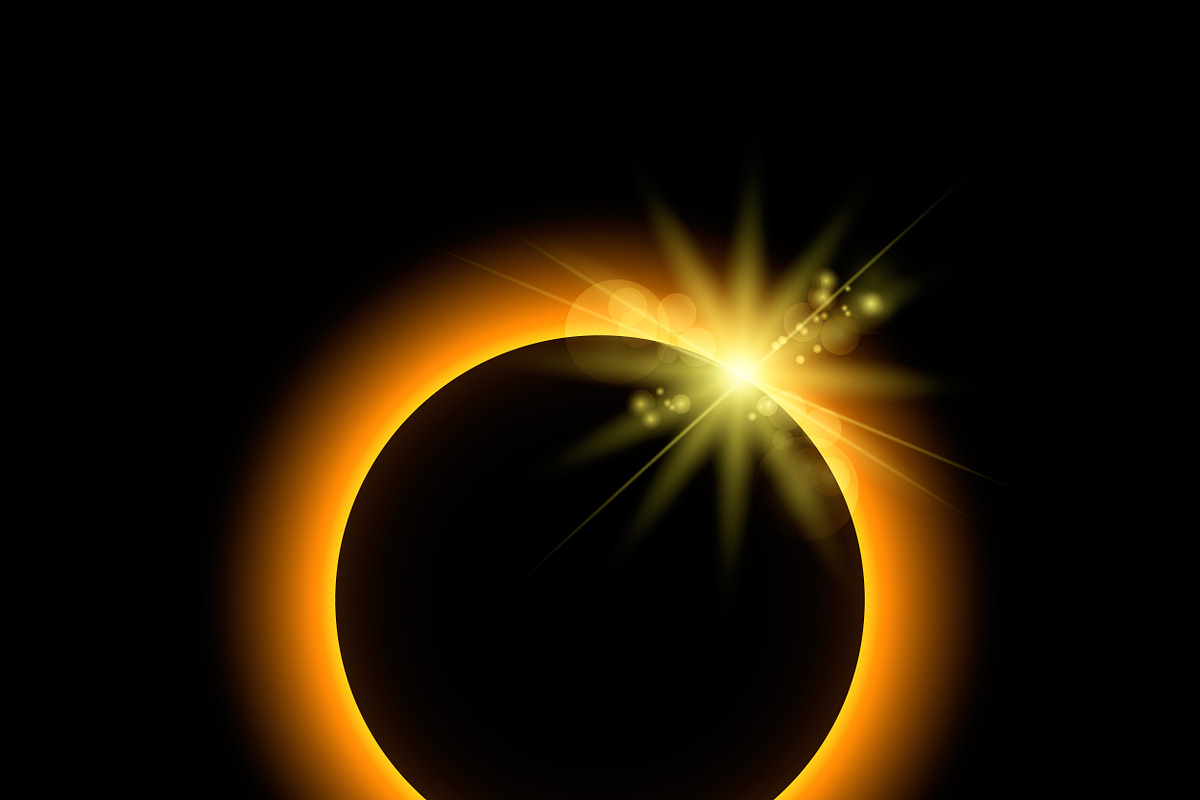 Eclipse with sun rays in Graphics - product preview 8