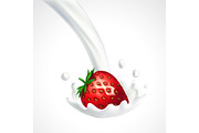 Strawberry and milk splash