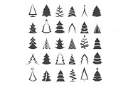 Simple christmas tree icons