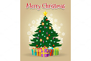 Cartoon christmas tree card