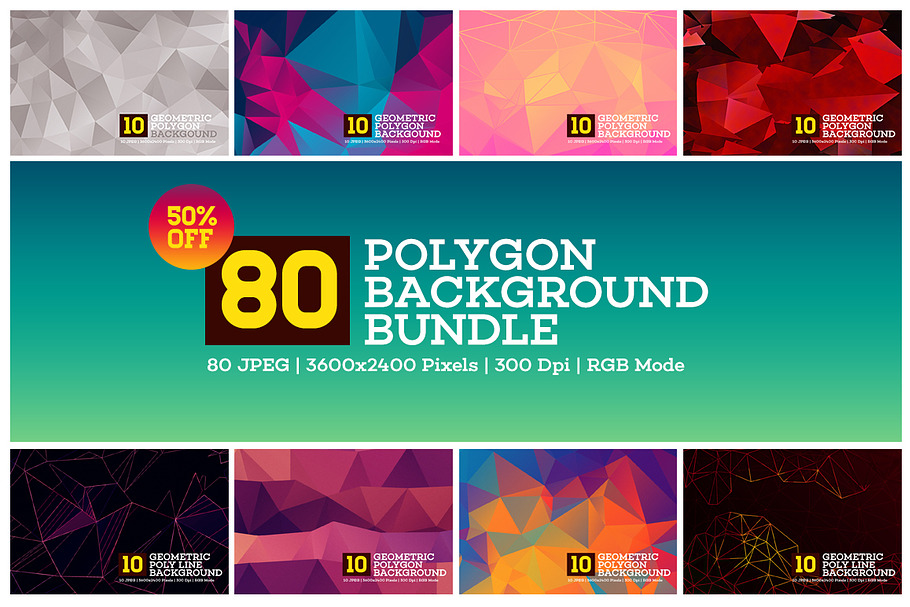 80 Polygon Background | Price Drop! in Textures - product preview 8