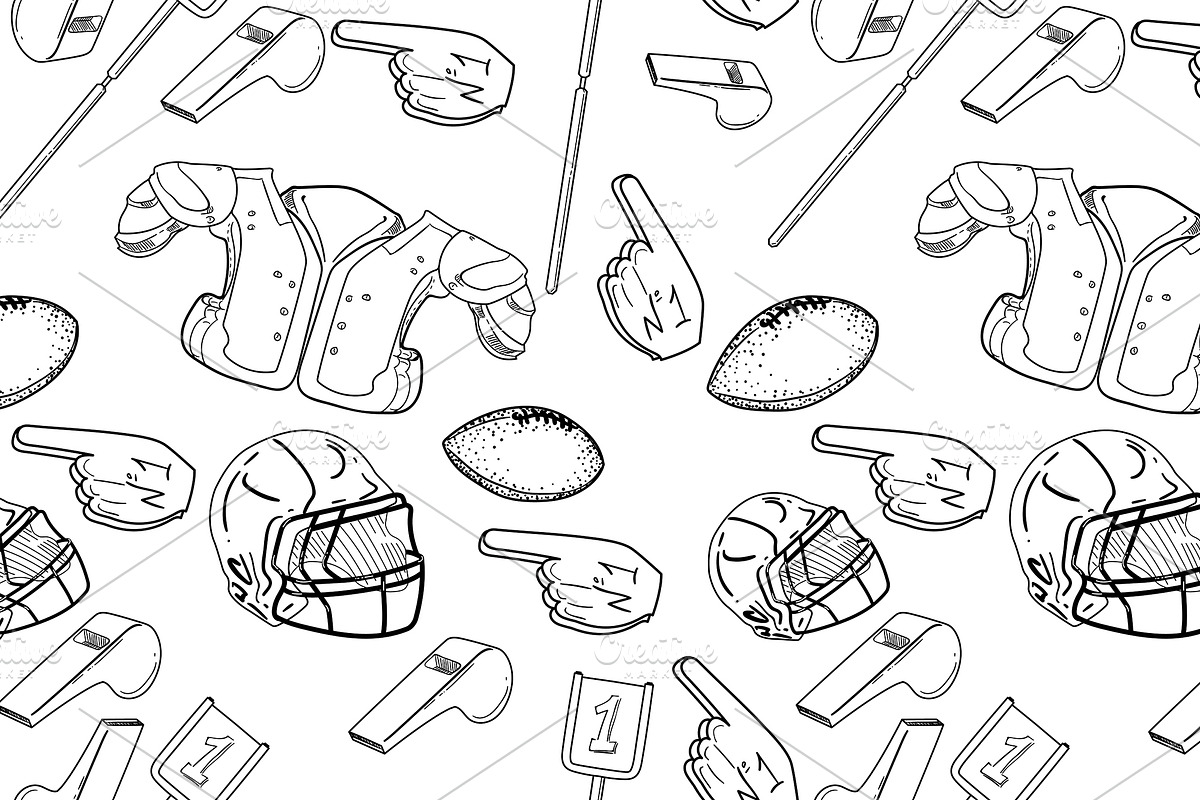 American Football Seamlees pattern in Patterns - product preview 8