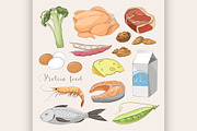 Best protein food icons