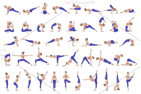 75 Yoga poses. Big collection in Illustrations - product preview 1