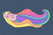vector happy rainbow unicorn