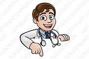 Doctor Cartoon Character Pointing