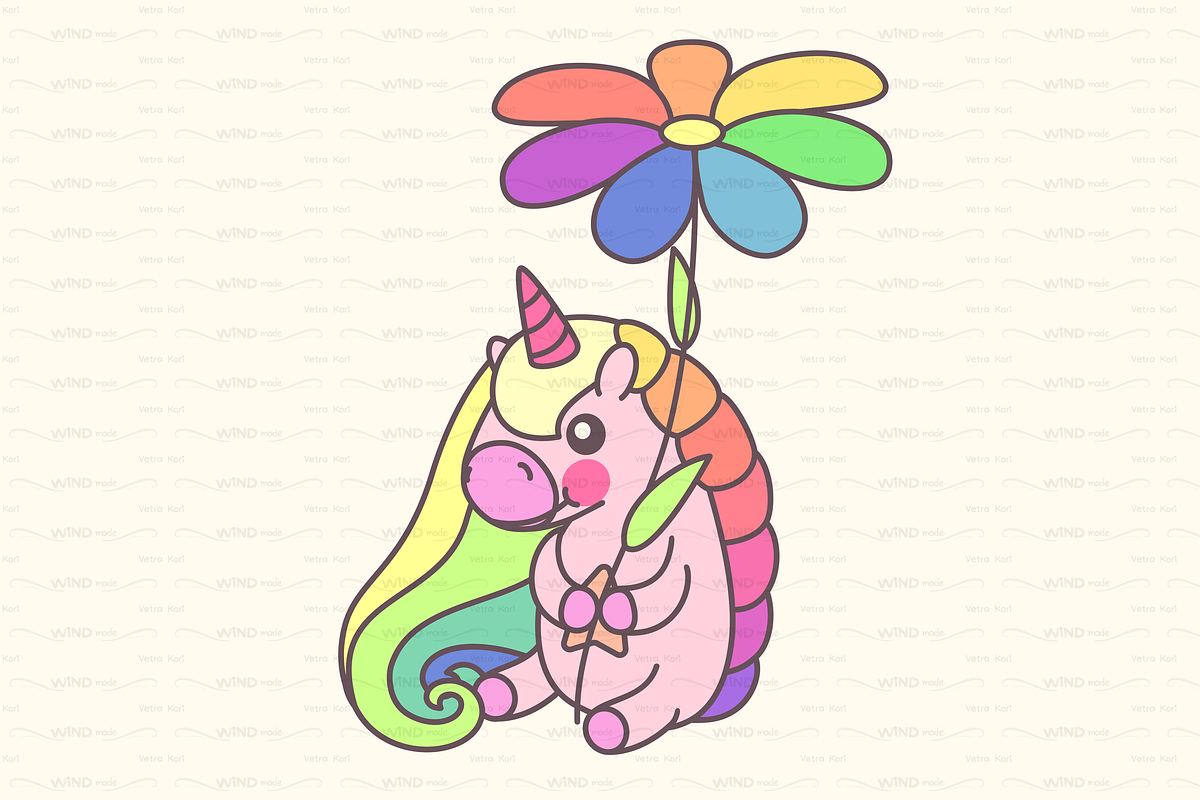 vector cute unicorn in Illustrations - product preview 8