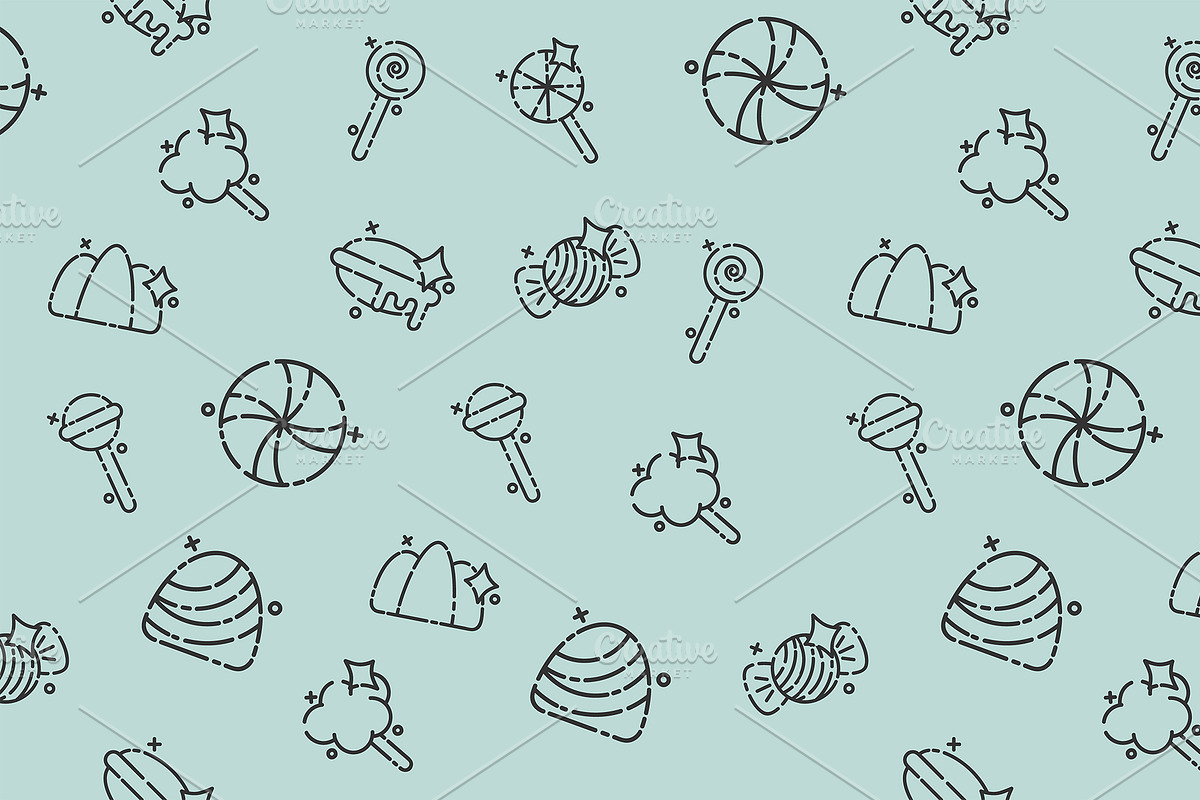 Candy concept icons pattern in Patterns - product preview 8