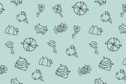 Candy concept icons pattern