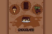 Chocolate flat concept icons