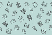 Chocolate concept icons pattern