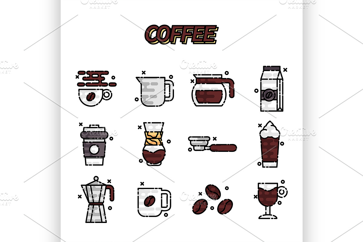Coffee cartoon concept icons in Illustrations - product preview 8