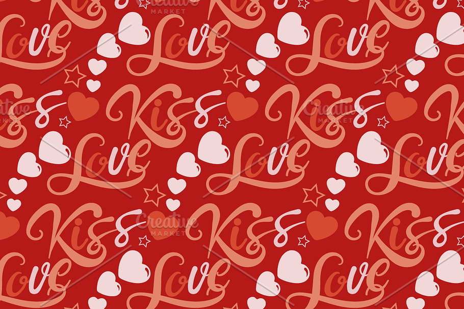 Love kiss pattern vector in Patterns - product preview 8