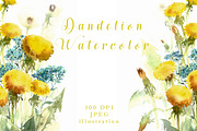 SALE Watercolor flowers of Dandelion