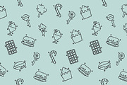 Confectionary concept icons pattern