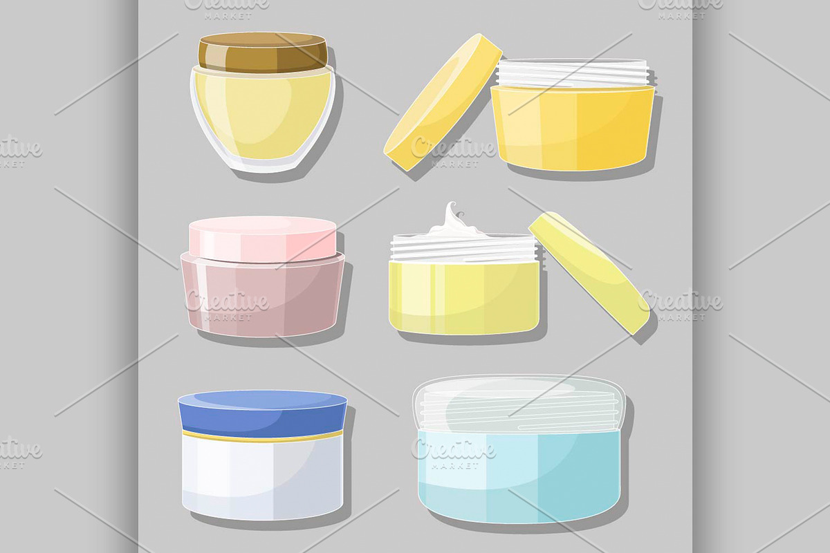 Cream jar set in Illustrations - product preview 8