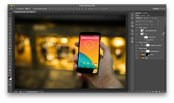 Nexus5 template, Golden (L) in Templates - product preview 1
