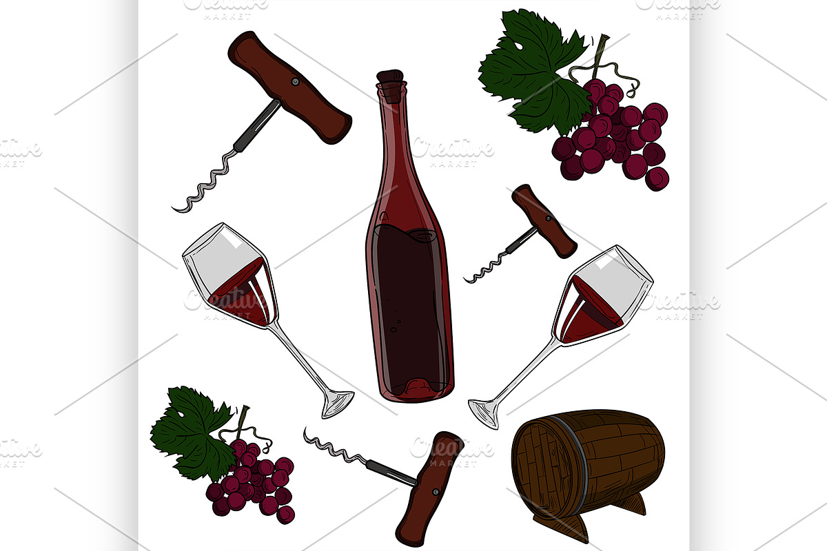 wine and winemaking in Illustrations - product preview 8