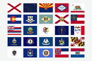 50 State Flags of The USA