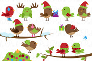 Christmas Birds Clipart & Vectors