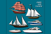 Ships and yachts set