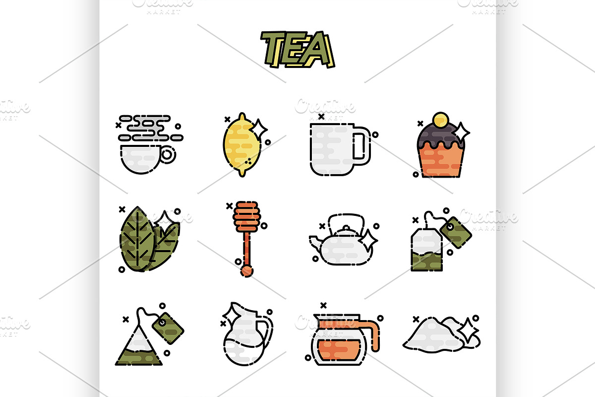 Tea cartoon concept icons in Illustrations - product preview 8