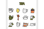Tea cartoon concept icons