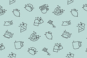 Tea concept icons pattern