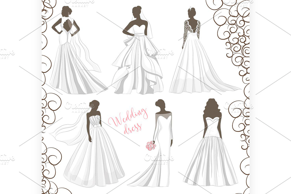Wedding dress set in Illustrations - product preview 8