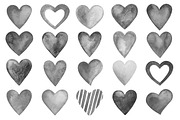 Watercolor hearts brushes