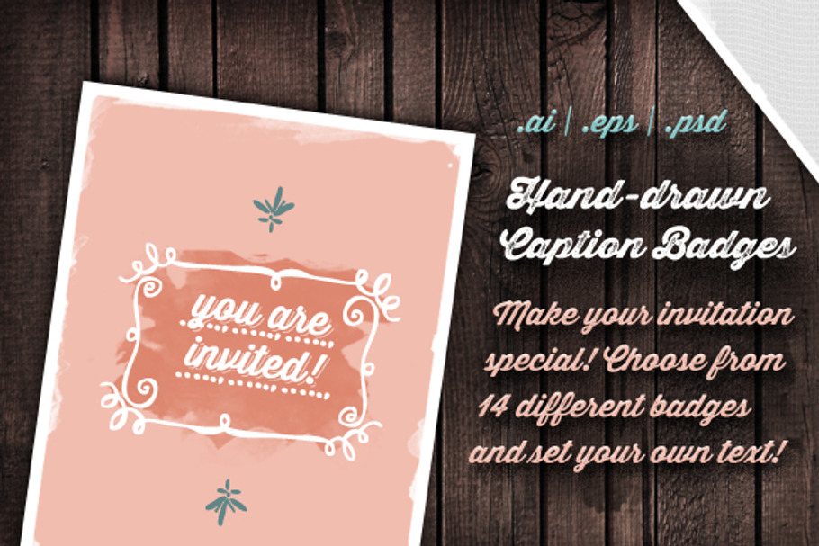 Hand-drawn Caption Badges (vector) in Illustrations - product preview 8
