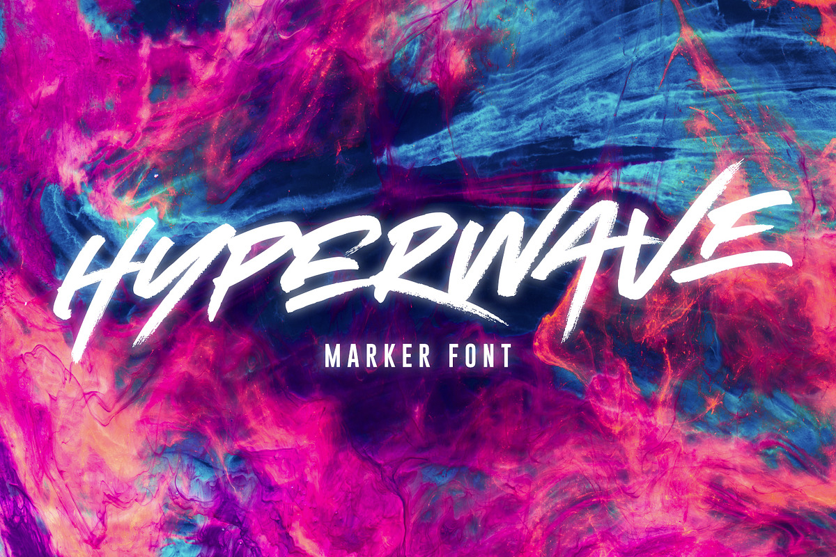 HYPERWAVE Marker Font in Graffiti Fonts - product preview 8
