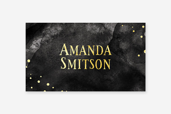 Watercolor & Gold Business Card in Business Card Templates - product preview 3