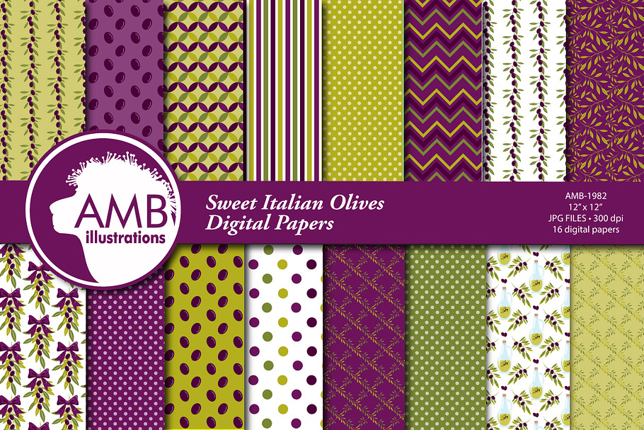 Italian Olives Papers AMB-1982 in Patterns - product preview 8