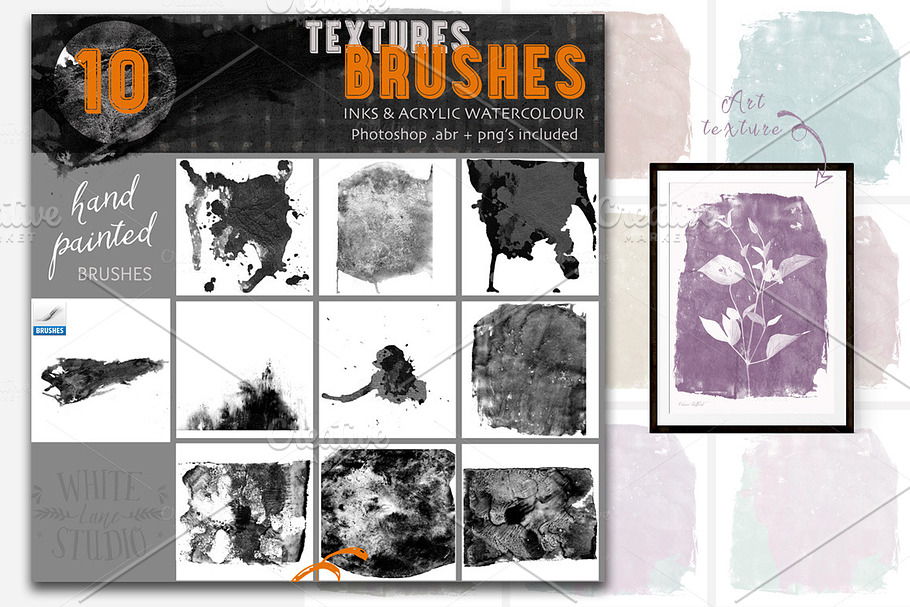 Textures Brushes- Inks & Acrylics in Photoshop Brushes - product preview 8