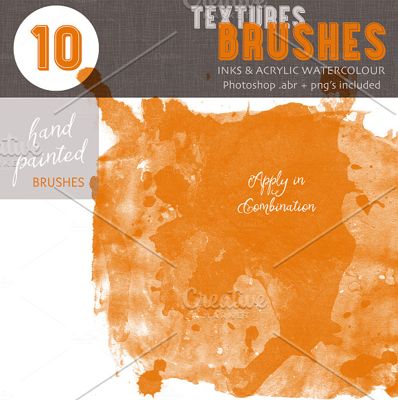 Textures Brushes- Inks & Acrylics in Photoshop Brushes - product preview 5