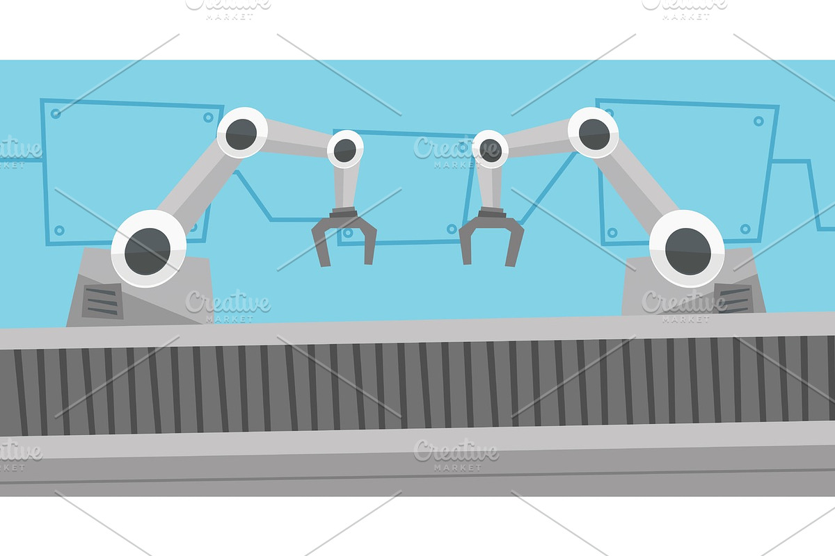 Automated robotic conveyor belt. in Illustrations - product preview 8