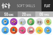 50 Soft Skills Flat Shadowed Icons