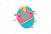 Funny kids monster jumping creature